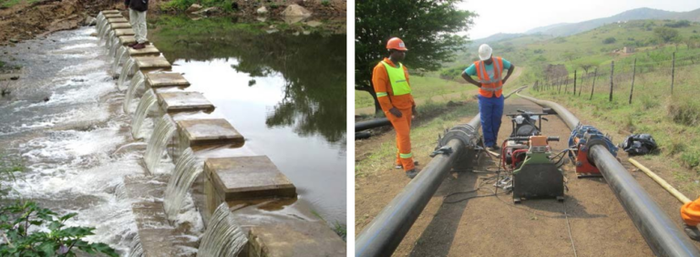 Kwahlokoloko Phase 2&3 Construction photos - Pipe rivercrossing, Concrete encasement, Hdpe pipe welding